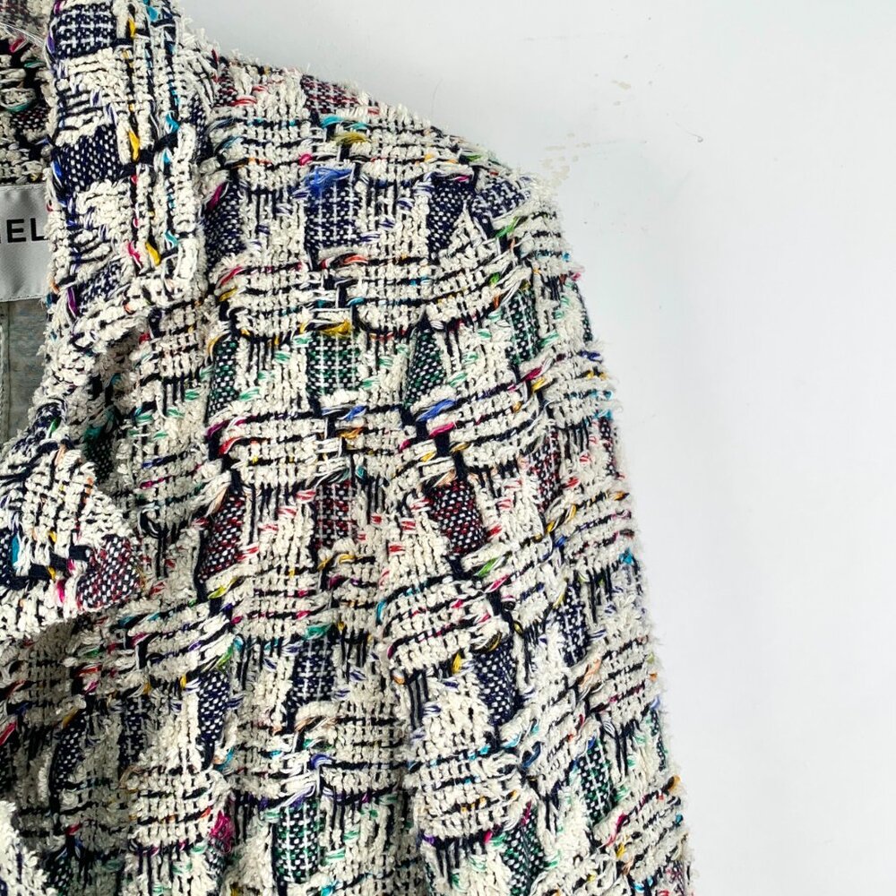 Chanel Color-block hook-and-loop cotton knit twee… - image 3